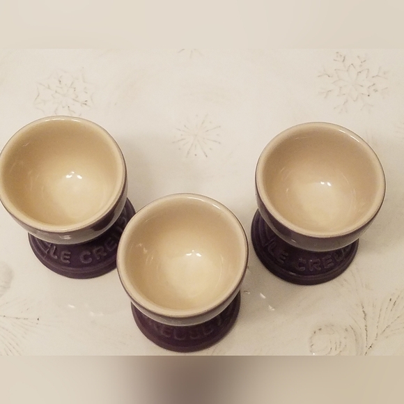 Lot 3 NWT Le Creuset Footed Ultra Violet Egg Cups - Picture 6 of 16